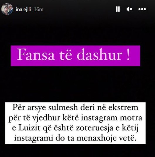 Luizi Zhduket Papritur Nga Instagrami Motra E Tj Ka Nj Njoftim T