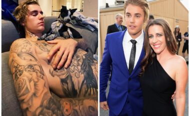 Justin Bieber “kokë e këmbë” me tatuazhe, e ëma e komenton siç do bënte mami jonë