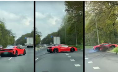Kaq kohë i duhet një Ferrarit të dal jashtë rrugës (VIDEO)
