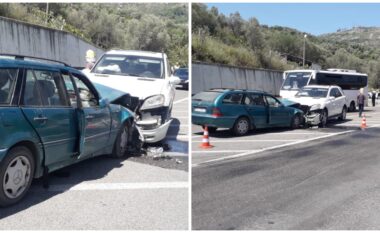 Mjetet përplasen kokë më kokë, dalin pamjet nga aksidenti me 4 të plagosur në Elbasan (FOTO LAJM)