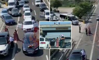 Bllokuan autostradën duke kërcyer në Kurbin, policia procedon dasmorët, bllokon 4 mjete dhe vë gjoba të majme (VIDEO)