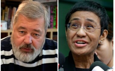 Gazetarët Maria Ressa dhe Dmitry Muratov fitojnë Çmimin Nobel për Paqe
