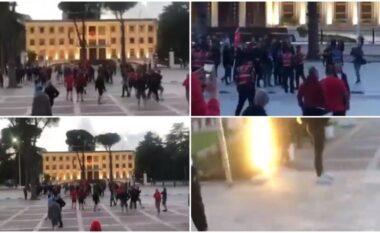 Ultrasit nga Prishtina përplasen me tifozët polakë, ndërhyn policia (VIDEO)