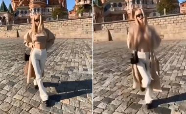 Ngriti bluzën e doli topless para Katedrales, modelja ruse kërcënohet për vdekje (VIDEO)