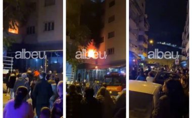 Albeu: Zjarri “përpiu” pallatin në Tiranë, momenti kur zjarrëfikësit nxjerrin nga flakët një fëmijë (VIDEO)