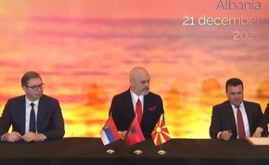 Rama, Vuçiç dhe Zaev nënshkruajnë marrëveshjet e iniciativës “Open Balkan”