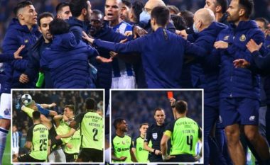 Porto-Sporting kthehet në arenë lufte, 4 kartona të kuq dhe zënka midis të gjithëve