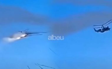 Po lëvizte mbi zonat e banuara, momenti kur forcat ukrainase shkrumbojnë në ajër helikopterin rus (VIDEO)
