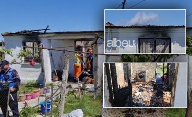 EMRI/ Zjarr në një banesë në Patos, vdes brenda i zoti i shtëpisë, pamje nga shtëpia e shkrumbuar (VIDEO)