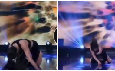Balerina shqiptare çan ballin teksa performon në skenë (VIDEO)