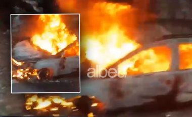 Zjarri “përpin” makinën në Llogara (VIDEO)