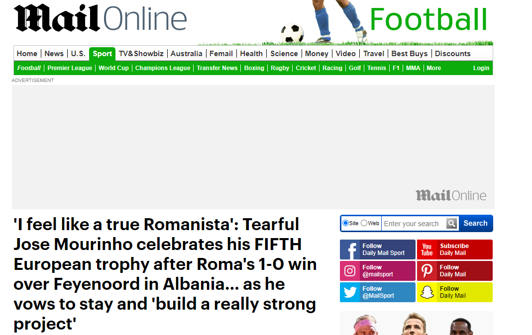 FOTO/ Ja çfarë shkruajnë mediat e huaja për triumfin e Romës në Conference League në “Air Albania”