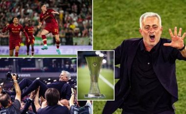 FOTO/ Mourinho është një artist! Në mënyrë cinike siguroi ekipin kur ata shënuan dhe pas ndeshjes tregoi 5 (të gjithë trofetë evropianë)