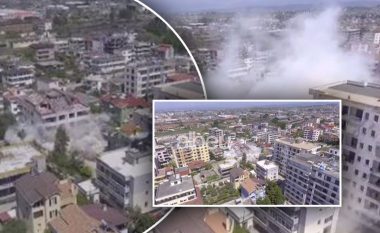 Tronditet Durrësi, momenti kur pallati 6 katësh rrafshohet në tokë (VIDEO)
