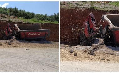 E FUNDIT/ Përmbyset kamioni në Vlorë! Humb jetën shoferi, zhduket mes dherave një tjetër (FOTO LAJM)