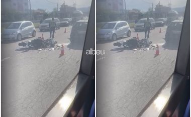 Aksident i rëndë në Elbasan, makina përplaset me motorin, rëndë një nga drejtuesit