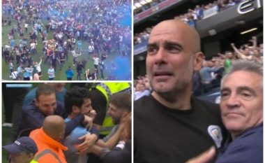Tifozët e Manchester City “pushtojnë” fushën, Guardiola nuk i mban dot lotët (VIDEO)