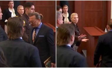 Ndërhyn sigurimi, Amber Heard reagon e frikësuar ndaj Johnny Dep në gjyq (VIDEO)