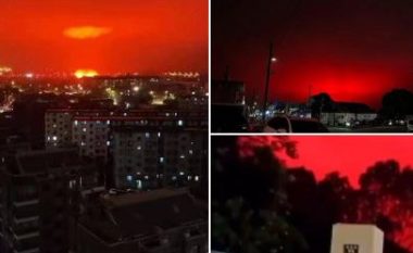 Pamje apokaliptike, qielli flakë i kuq tmerron banorët (VIDEO)
