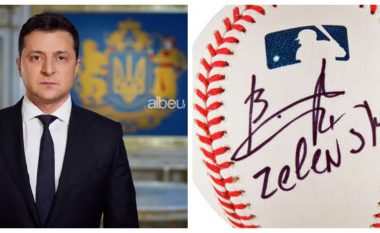 Një top bejsbolli i nënshkruar nga Zelensky, ja çmimi që u shit në ankand