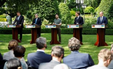 Macron, Scholz dhe Draghti në Kiev: Çfarë mësuam nga konferenca për shtyp e liderëve?