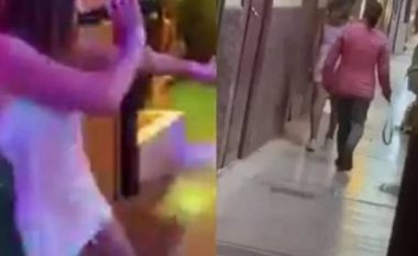 E kapi duke pirë në club nate, momenti kur nëna rreh vajzën e saj me rrip dhe e largon me forcë (VIDEO)