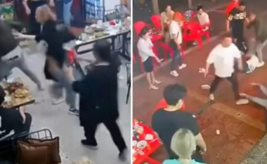 Nëntë burra rrahin brutalisht një grua, arrestohen të gjithë pas ndërhyrjes së policisë (VIDEO)