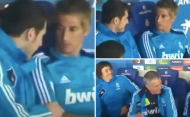 Kur Coentarao erdhi në pankinën e Realit, megjithëse nuk ishte në listë, reagimi i Casillas-it dhe Ronaldo-s është epik