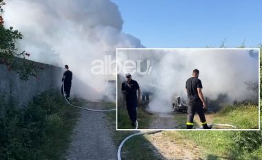 Vranë Naim Bajrin dhe plagosën punëtorin e tij, dalin pamjet e makinës së djegur që autorët përdorën për krimin (VIDEO)