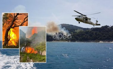 Albeu: Zjarri në Sazan, situata kritike, dëgjohen shpërthime në zonë