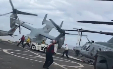 Pamje të frikshme, momenti kur avioni ushtarak përplaset me aeroplanmbajtësen amerikane, humbin jetën 3 marinsa (FOTO & VIDEO)