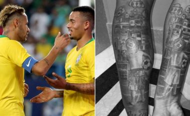Histori dhe tatuazhe të ngjashme, ja çfarë fshihet pas artit të përbashkët të Neymar dhe Gabriel Jesus