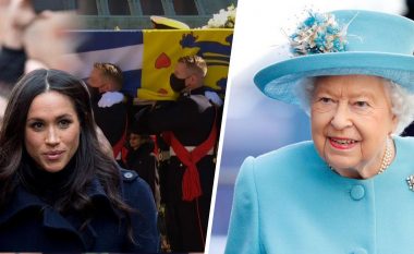 Mbretëresha Elizabeth habit ndihmësit e saj, ja çfarë u tha për mungesën e Meghan Markle në funeralin e Princit Philip