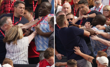 Për United po shkon keq në fushë dhe në tribuna, tifozët u përplasën me njëri-tjetrin gjatë ndeshjes me Brighton (FOTO LAJM)