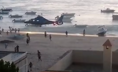 Pushuesit tentojnë të vjedhin drogën në gomonen e trafikantëve, momenti kur policia i shpërndan me helikopter (VIDEO)