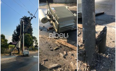 Shtylla elektrike ndahet në mes, rrezikohet jeta e qytetarëve në Lezhë