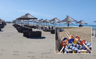 Hiqen qindra çadra e shezlonge në plazhet e Darëzezës dhe Divjakës, hetim për pronarët që kishin zaptuar hapësirat publike
