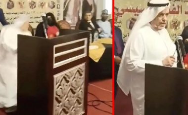 Vdes gjatë një konference biznesmeni nga Arabia Saudite, pëson atak kardiak ndërsa po lavdëronte presidentin (VIDEO)