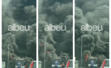 Tym e flakë, dalin pamjet kur zjarri “përpin” autobusin në Durrës (VIDEO)