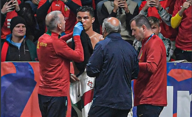 Përplasje e dhimbshme, momenti kur Ronaldo “copëton” hundën në ndeshjen me Çekinë (VIDEO)