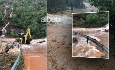 Përmbytjet e jashtëzakonshme në Tropojë, bllokohen 7 familje për shkak të reshjeve (VIDEO)
