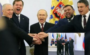 Putin “thyen” distancën fizike, “spektakli” i  çuditshëm në shtrëngimin e duarve