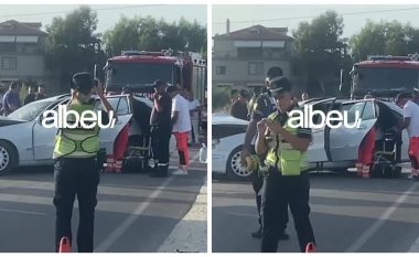 Aksident në Vlorë, makina përplaset me shtyllën, 6 të lënduar 4 në gjendje të rëndë, mes tyre edhe fëmijë (VIDEO)
