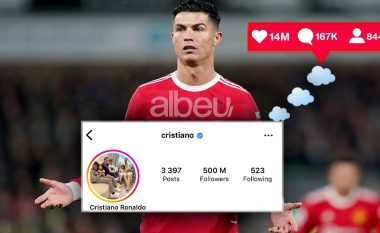 Cristiano Ronaldo i lindur për të thyer rekorde, personi i parë që kalon shifrën masive të ndjekësve në Instagram