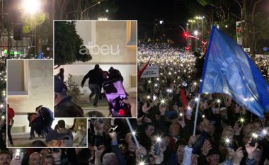 Tentoi të vendoste flamurin shqiptar te Kryeministria, momenti kur policët tërheqin zvarrë protestuesin (VIDEO)