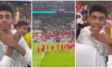 Po bën xhiron e rrjetit, tifozi arab bën shqiponjën dykrenare para futbollistëve serbë në Katar (VIDEO)