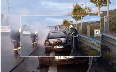Shpërthen në flakë makina në autostradën Vlorë-Fier, policia jep detajet