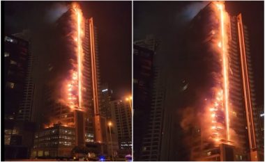 Përfshihet nga flakët qiellgërvishtja në Dubai, ndodhej pranë Burj Khalifa (VIDEO)