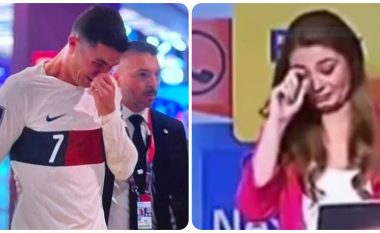 Gazetares i dhimbset Ronaldo, qan në TV live