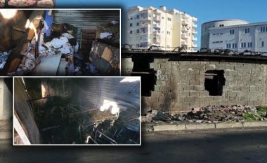 Zjarr i madh në tregun industrial të Durrësit, digjen 5 dyqane